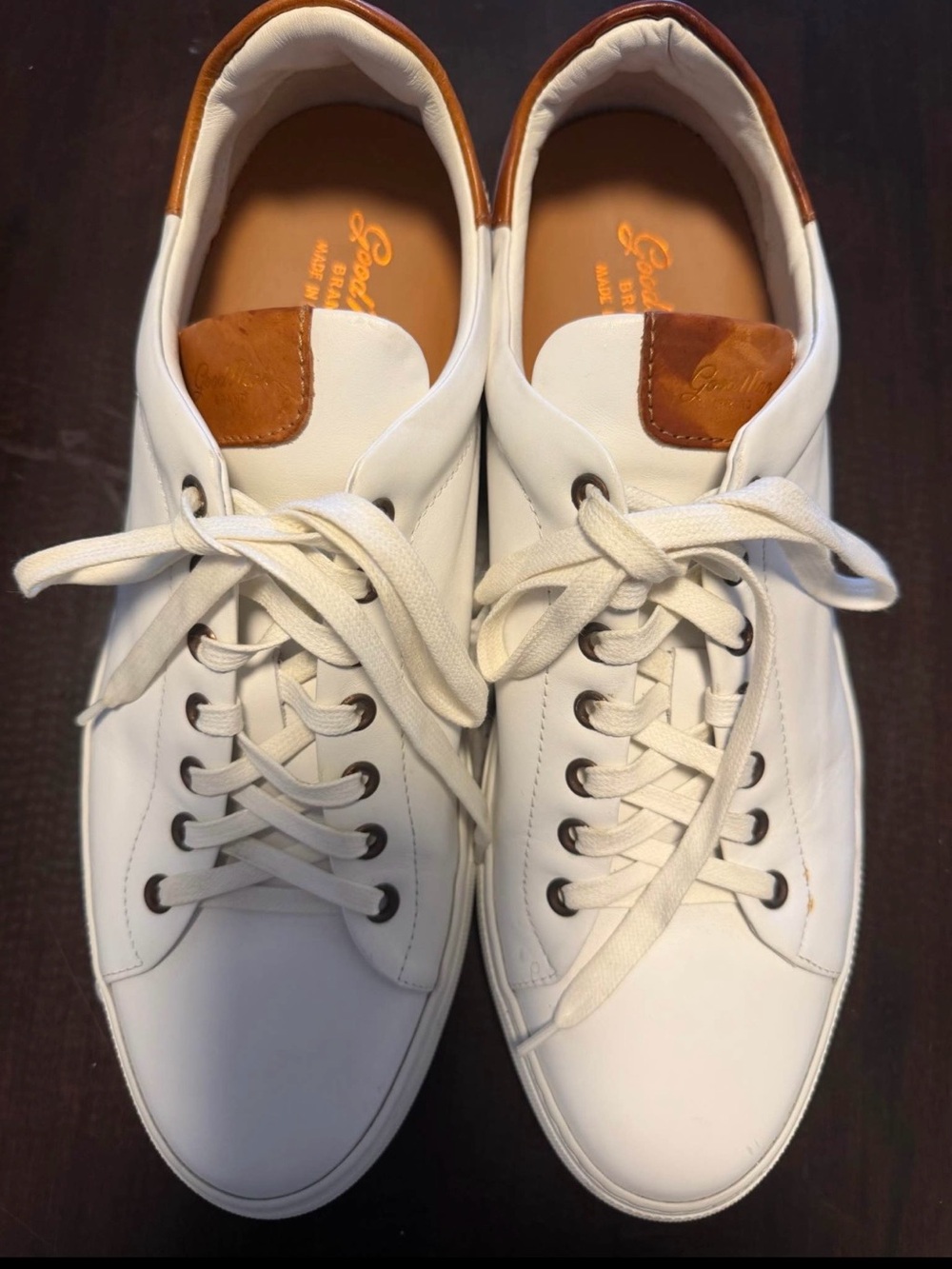 GOOD MAN BRAND Men's White Italian Napa Leather Sneakers